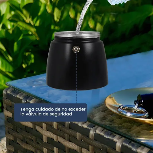 Vista 8 de 3 tazas Moka Pot Aluminio 5.1 fl oz Cafetera Italiana Estufa Cafetera Espresso Cafeteras Mocha Pot Percolador para estufa de cerámica eléctrica