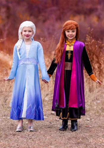 Vista 3 de Disfraz Deluxe de Anna para Niñas de Frozen 2 Multicolor