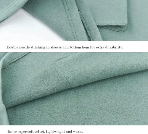Vista 6 de Sudadera con capucha de rana con cremallera para mujeres, adolescentes y niñas