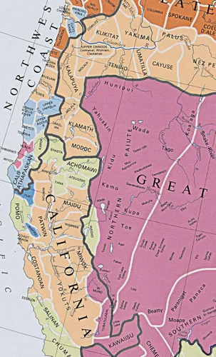 Vista 7 de 1967 Mapa de tribus nativas americanas de Estados Unidos – Culturas e idiomas – Historia de pueblos indígenas indios – Decoración de aula