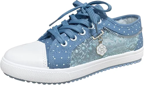 Vista 4 de Zapatillas de deporte de moda para mujer, zapatos de lona elegantes de verano para mujer, zapatillas de tenis de encaje, zapatos casuales de caña