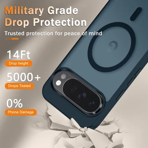 Vista 1501 de Funda para Google Pixel 10 Pro XL, cubierta magnética mate, color negro Fit for MagSafe, Screen Protector included, Shockproof Military Grade