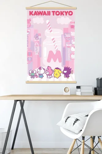 Vista 5 de Trends International Hello Kitty and Friends - Póster de pared Kawaii de Tokio, 22.37 x 34.00 pulgadas, paquete de impresión premium y colgador
