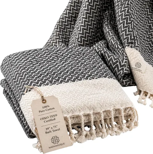 Vista 26 de Madamelique Exclusivo juego de toallas de mano de 2 a 18 x 40 pulgadas, toalla decorativa de baño para manos, cara, cabello, yoga, té, paños