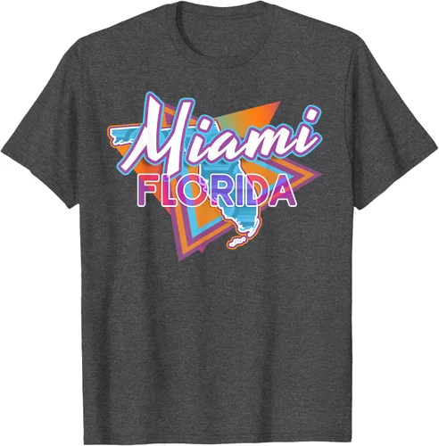 Vista 33 de Camiseta retro vintage de Miami Florida, Negro, S