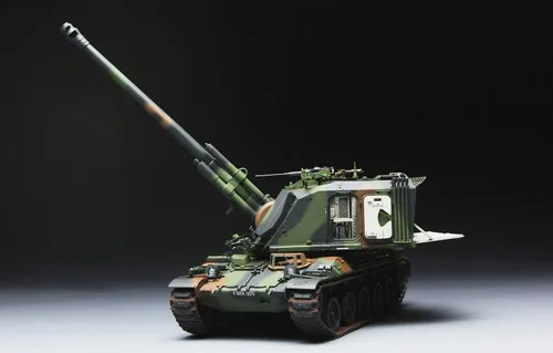 Vista 4 de Meng Models Obús autopropulsado francés AUF1 de 4.528 in, escala 1/35
