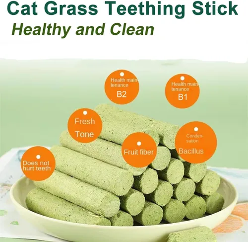Vista 3 de 18 palitos de dentición de hierba de gato, palitos para masticar hierba de gato, palo de hierba de gato, limpieza de dientes de gato, varillas