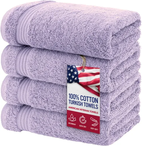 Vista 23 de Juego de toallas American Veteran Towel, de lujo, 6 piezas de algodón 100 % turco para máxima suavidad y absorción, para hotel y spa