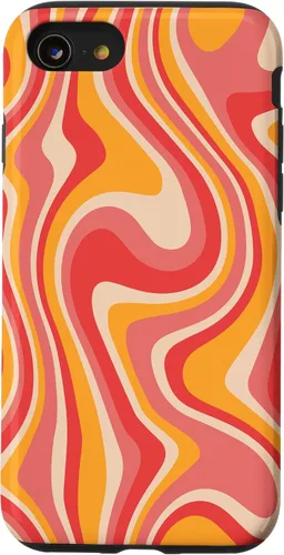 Vista 18 de Funda psicodélica para iPhone 16 Retro Groovy Liquid Swirl Hippie 70's 80's