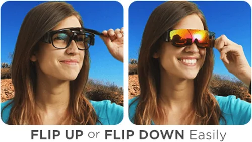 Vista 3 de BellHowell TAC FLIP - Lentes de sol polarizados para hombres inspirados en militares como se ve en la televisión