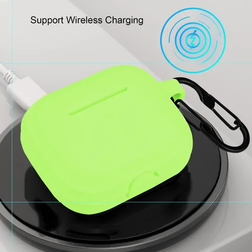Vista 3 de LEFXMOPHY Funda de repuesto verde para Apple Airpods 3 Gen / 3ª generación 2021, accesorio de silicona protectora para mujeres y hombres, brilla