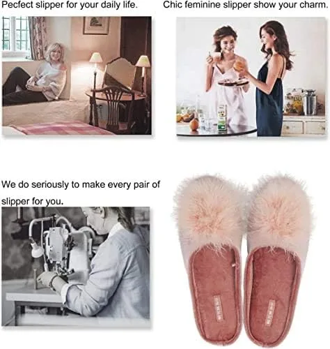 Vista 6 de BCTEX COLL - Pantuflas de terciopelo acogedoras para mujer, con espuma viscoelástica, mullida, suela antideslizante, para el hogar y el dormitorio