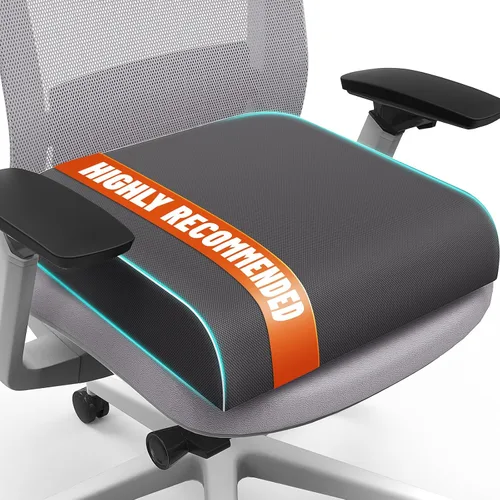 Vista 15 de SweetSlubr Cojín de asiento para aliviar el dolor de coxis, cojín para silla de oficina, cojín de espuma viscoelástica grande con funda