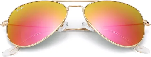 Vista 12 de Pro Acme Classic Aviator Sunglasses Glass Lens Metal UV400 for Men Women A1 café
