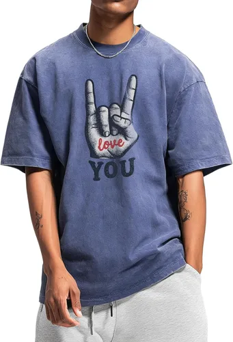 Vista 37 de domirica Camisetas gráficas para hombre, 100 % algodón lavado, manga corta, cuello redondo, Y2K, tallas grandes y altas, camisetas de verano 2026