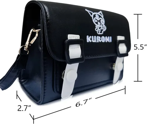 Vista 3 de Kawaii, monederos pequeños para mujer, bolso de anime japonés, lindo bolso de hombro, bolsos de mensajero de cuero para niños