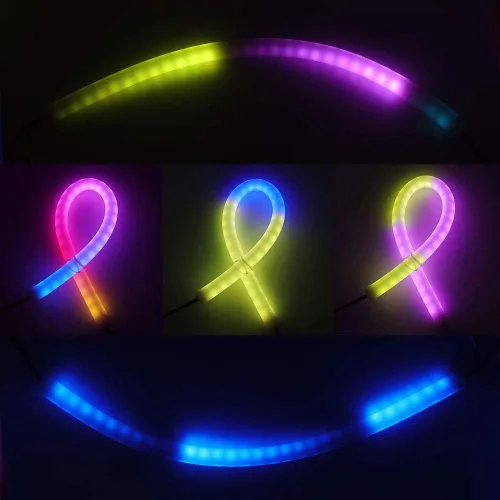 Vista 6 de Cuerda de luz LED RGB, píxel inteligente direccionable individualmente SK6812 60 LEDs/m, señal de neón, DC 5V impermeable, barra de letras flexible