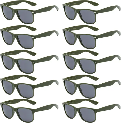 Vista 25 de Paquete de 10 lentes de sol a granel con protección UV para Bandera Americana Humo