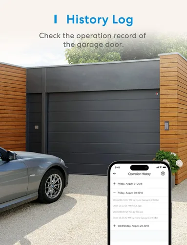 Vista 7 de Meross - Control remoto inteligente para apertura de puerta de garaje, control por aplicación, compatible con Alexa y SmartThings, múltiples modos