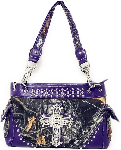 Vista 2 de Bolso bandolera de piel con diamantes de imitación para mujer, 3 piezas, multicolor