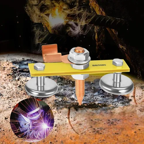 Vista 2 de BAYTORY - Herramientas de abrazadera de sujeción magnética de soldadura mejoradas, 2 piezas de cabeza de imán de soldadura gemela, magnetismo fuerte