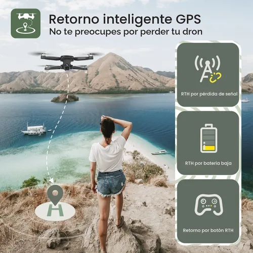 Vista 3 de Holy Stone HS175D Drone GPS con cámara 4K para adultos, menos de 8.78 oz, cuadricóptero RC plegable con retorno automático, vuelo de 46 minutos
