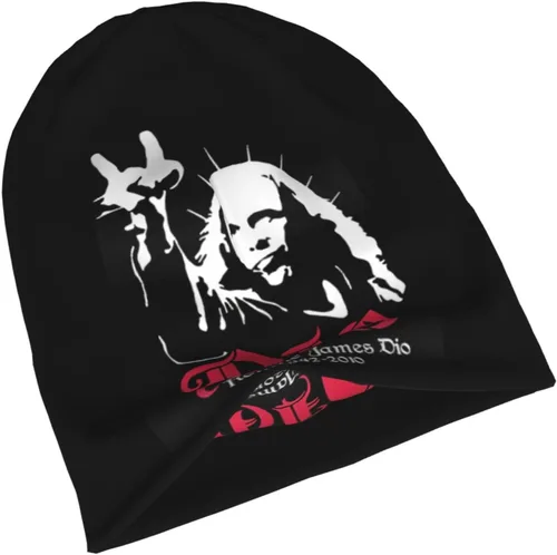 Vista 8 de Ronnie Rock James Dio - Gorro de punto para hombre y mujer, color negro, Negro