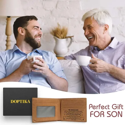 Vista 2 de Regalos de cumpleaños para el día del padre para hijo, billetera de papá a hijo para hombres, regalos de graduación para hijo de papá, Carteras