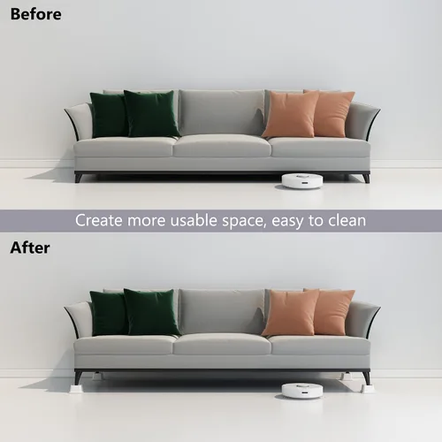 Vista 4 de Elevadores de cama de 1 pulgada, resistentes, paquete de 4 elevadores de muebles de cama, elevadores de 1,500 libras para sofá y mesa, color blanco