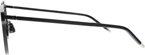 Vista 3 de SAINT LAURENT Gafas de sol unisex, montura negra mate, lentes grises, 2.402 in, Gris