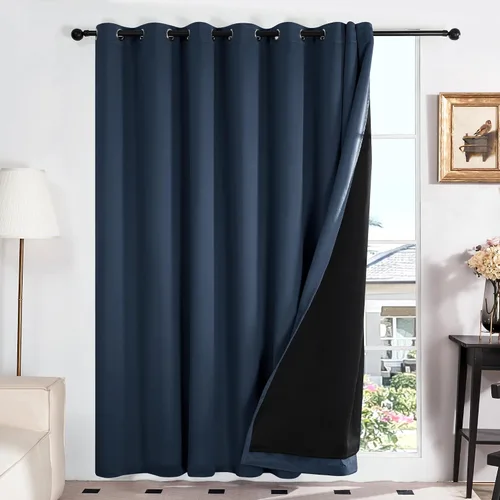 Vista 58 de Deconovo cortinas blackout 100 % con forro totalmente negro con aislamiento térmico de doble capa, oscurecimiento de la habitación, ahorro