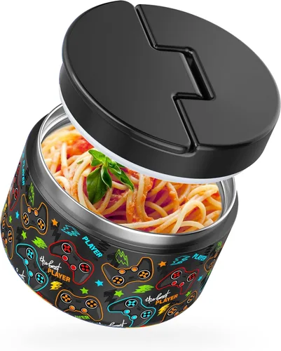 Vista 11 de Termo de sopa de 12 onzas para comida caliente para niños, tarro de comida aislado al vacío, termo de sopa sin torsiones para comida caliente