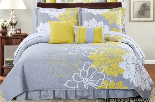 Vista 8 de All American Collection - Juego de edredón reversible con volantes antipolvo, flores Turquesa/Marrón