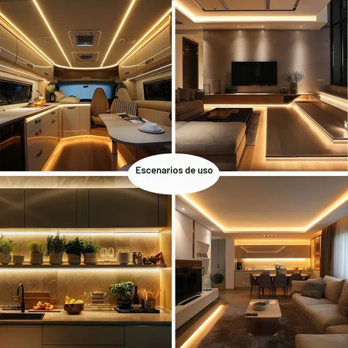 Vista 6 de TOPAI Tira de luz LED COB de 12 V, 3000 K, blanco cálido, impermeable, IP65, 480 LEDs/M, súper brillante, 4000 lúmenes, CRI>90, 16.4 pies, sin