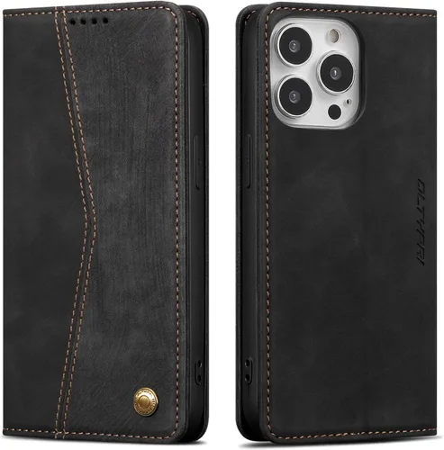 Vista 54 de QLTYPRI Para iPhone Air Case Wallet Con Tarjetero, Vintage PU Cuero Kickstand Cierre Magnético A Prueba De Golpes Folio Libro Funda Para IPhone 17