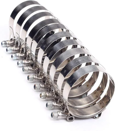 Vista 9 de 2 piezas de abrazaderas de acero inoxidable con perno en T de 1 pulgada (32 mm - 37 mm) para entrada turbo de intercooler