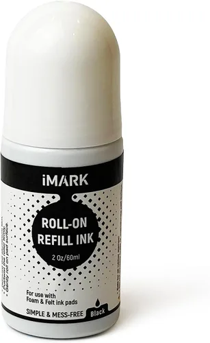 Vista 3 de iMARK Recambio de tinta enrollable prémium para almohadillas de espuma y fieltro, 2 onzas (negro)