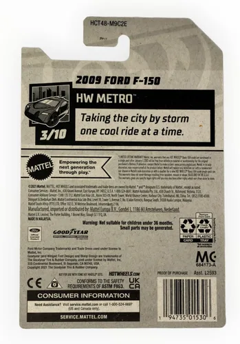 Vista 2 de Hot Wheels Ford F-150 2009, Metro 3/10 - Azul