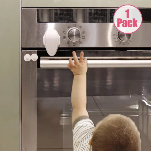 Vista 8 de Mom's Choice Gold Awards Ganador – EUDEMON 1 paquete de cerradura para puerta de horno a prueba de niños, cerradura frontal del horno fácil