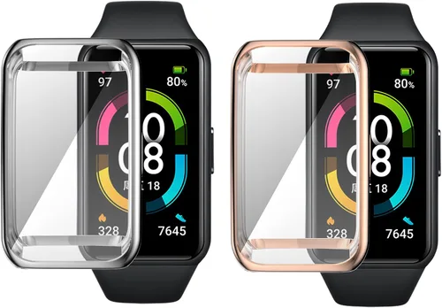 Vista 6 de Funda protectora de pantalla de cobertura completa compatible con Huawei Honor Band, carcasa protectora de TPU para Huawei Honor Band 6/7, Huawei