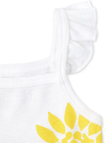 Vista 4 de The Children's Place Conjunto de ropa de juego sin mangas para bebés y niñas, paquete de 3