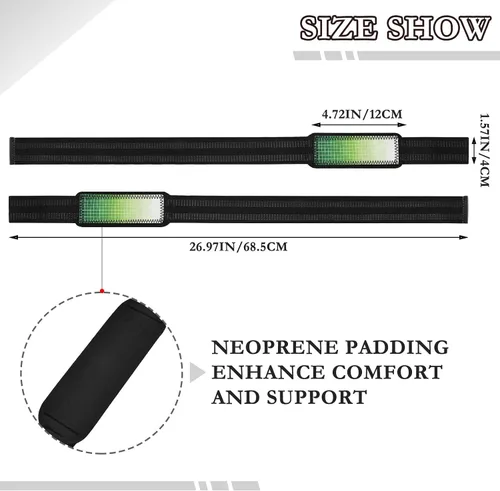 Vista 3 de Green-to-white Gradient Wrist Wraps 26" Anti Slip Heavy Duty Wrist Workout Straps for Weightlifting, Bodybuilding, Strength Training