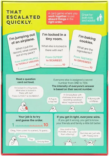Vista 6 de That Escalated Quickly de Exploding Kittens, 2-8 jugadores - Edades 10+ - 15 minutos para jugar - Divertido juego de cartas cooperativo para noche