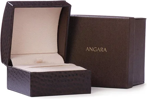 Vista 5 de Angara Gypsy Set Diamond Capital S Collar con colgante inicial en plata de ley (0.059 in) - Piedra natal de abril, Gema, diamante blanco