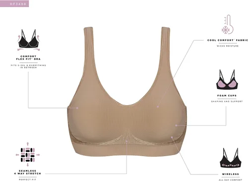 Vista 5 de Bali Women's Comfort Revolution Wireless, ComfortFlex Fit Full-Coverage Bra, Df3488