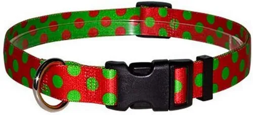 Vista 23 de Collar de diseño amarillo estándar para perro, pequeño, s, Marrón Lunares de Navidad