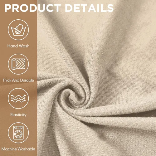 Vista 3 de HunnmingRe Juego de fundas para silla y otomana, funda de cojín en forma de T, de seda de leche, protector de muebles, sofá suave para sillón