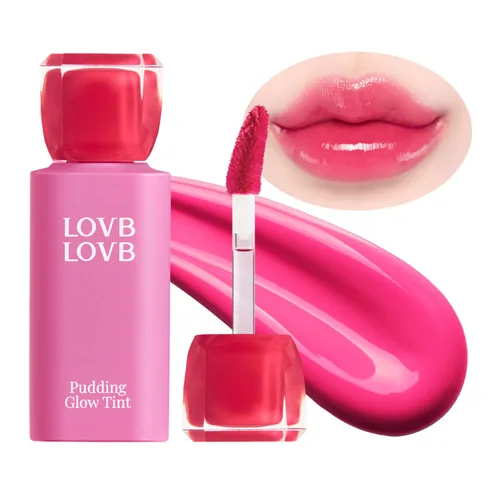 Vista 12 de LOVB LOVB Pudding Glow - Tinte de labios coreano, 0.14 onzas, 01 RED BERRY 01 Baya roja