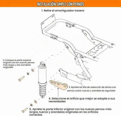Vista 6 de Kits de descenso trasero ajustable para motocicleta Eumti 1"2"3" Compatible con Harley Touring Standards Street Glide Electra Glide Ultra Glide Road