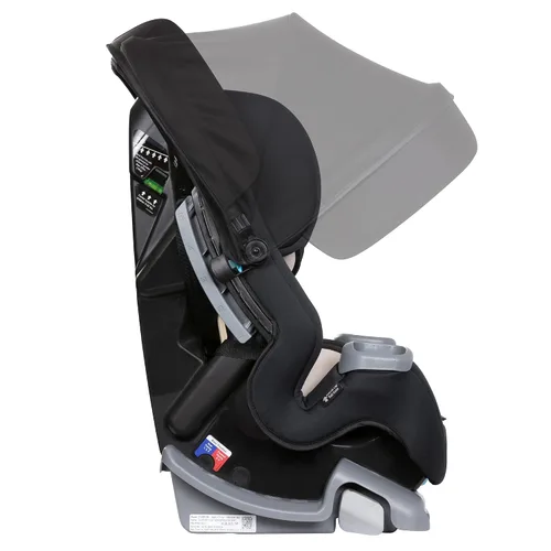 Vista 8 de Baby Trend Cover Me - Asiento convertible 4 en 1 para niños pequeños con toldo ajustable/extraíble para protección solar y 2 portavasos, color negro